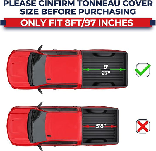 MOSTPLUS Roll-Up Soft Vinyl Truck Bed Tonneau Cover Compatible with 2007-2013 Chevrolet Chevy Silverado/GMC Sierra 1500/2007-2014 2500 HD 3500 HD Fleetside 8 FT Bed 97 inch Fleetside Long Bed