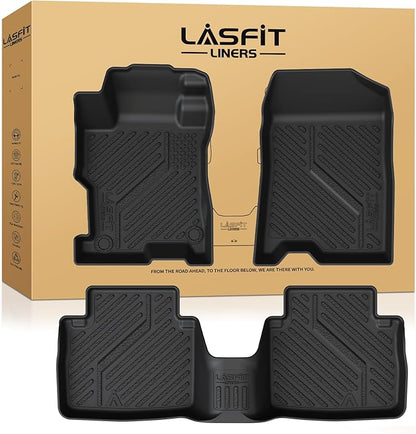 LASFIT Floor Mats for Honda Accord Sedan 2012 2011 2010 2009 2008, All Weather Custom Fit TPE Floor Liners 1st & 2nd Row, Black (Not for Coupe)