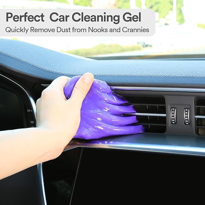 PULIDIKI Car Cleaning Gel Clean Putty, Universal Car Interior Cleaner Slime, Perfect Cleaning Kit Supplies, Auto Detailing Tools Accessories, Dust Remover Gifts for Men Women Purple (70g)