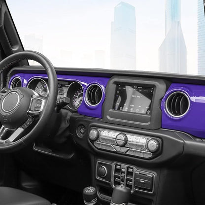 RT-TCZ Center Console Trim Cover Dashboard Control Panel Cover Decorative Interior Accessories for Jeep Wrangler JL JLU & Gladiator JT 2018-2022,Purple