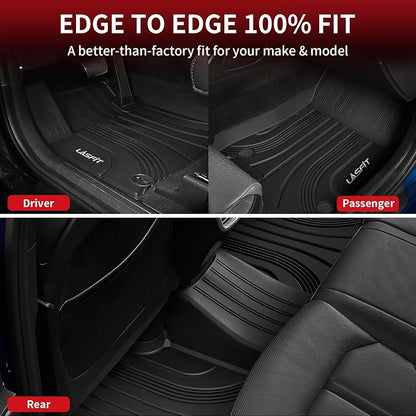LASFIT Floor Mats for Hyundai Elantra 2026 2025 2024 2023 2022 2021 (Only Fit Gas & Automatic) & Elantra N 2022-2026 (Only Fit Automatic) Custom Fit TPE All Weather Floor Liners Car Mats, Black