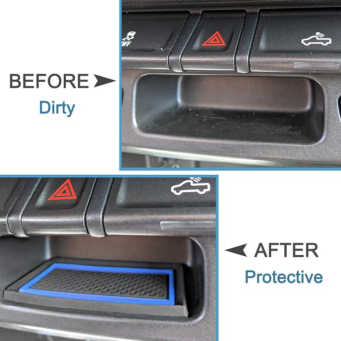 JDMCAR Custom Liner Accessories Compatible with Chevy Colorado/GMC Canyon 2015-2021 2022, Console, Door Pocket, and Cup Holder Rubber Mats 26-PC Set (Crew Cab, Blue Trim)