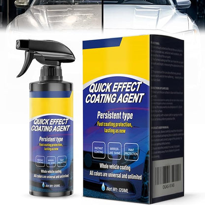 Quick Effect Coating Agent for Car - Hydrophobic Ceramic Coating Spray for Car with UV Protection, Water Beading Paint Protection, Deep Gloss Shine, Long Lasting Polish Spray Wax - 120ml