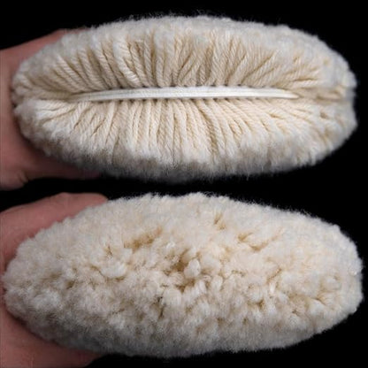 8" (200mm) Wool Buffing Pad Double Side with M16 Thread for 2-Sided Compound Cutting and Polishing for Automotive, Marine and Epoxies (2PCS 8" Double Wool Buffing Pad)