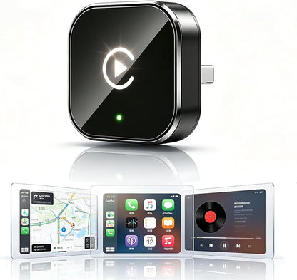 Upgraded Wireless CarPlay Adapter | Broader Compatibility & Reliable Connection, Supports iPhone & Android Phones, Compact Size for Stable CarPlay & Android Auto Linkage