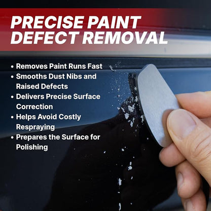 Shark Blade Denibbing Tool – Paint Run Removal Block with Denibbing Blade for Dust Nibs, Drips, Sags, Overspray & Imperfections, 60825, – Pro Auto Body & Wood Finishing Tool