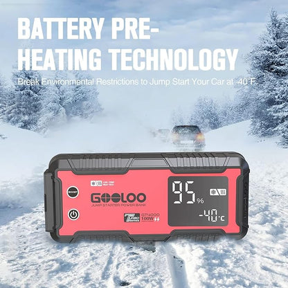 GOOLOO GT4000 Arctic Jump Starter with -40℉ Pre-Heating Tech for Cold-Start,4000A 100W Two-Way Fast-Charging 12V SuperSafe Portable Battery Booster Pack,Jump Box for 10L Diesel and 12L Gas Engine