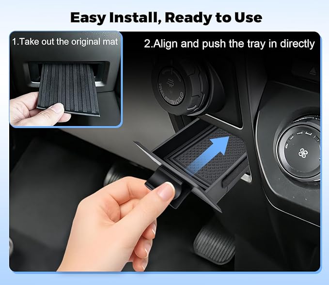 Storage Drawer Tray Fit for 2015-2020 Ford F150 Center Console Organizer Drawer Box Hidden Storage Coins Small Items for Ford f150 Accessories ABS Material|Easy to Install