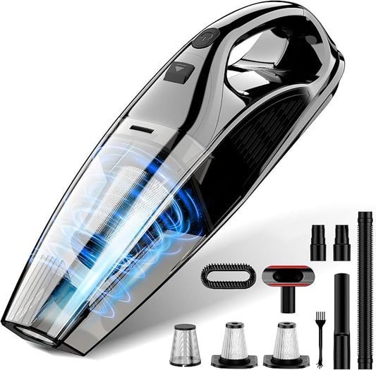 Upbooz Handheld Vacuum Cordless Rechargeable Portable Car Vacuum, 7500Pa Powerful Suction Mini Hand Held Vacuum, 670ML Cup Lightweight Small Vacuum Cleaner for Car/Office/Home, Pet Hair