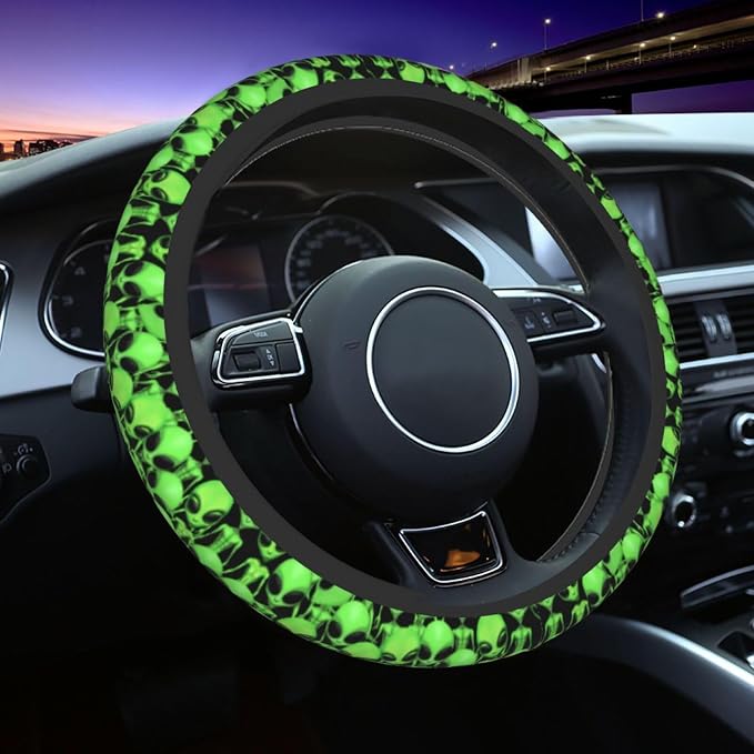 Alien Steering Wheel Covers Non Slip Neoprene Universal 15 Inch Steering Wheel Protector Car Cover for Men Women
