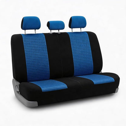FH Group Automotive Seat Cover Trendy Elegance for Back Seat Blue Car Interior Accessories for SUV, Sedan & Van Universal Fit Combo Rear Seat Cover Split Bench Car Seat Protector for Dogs and Kids