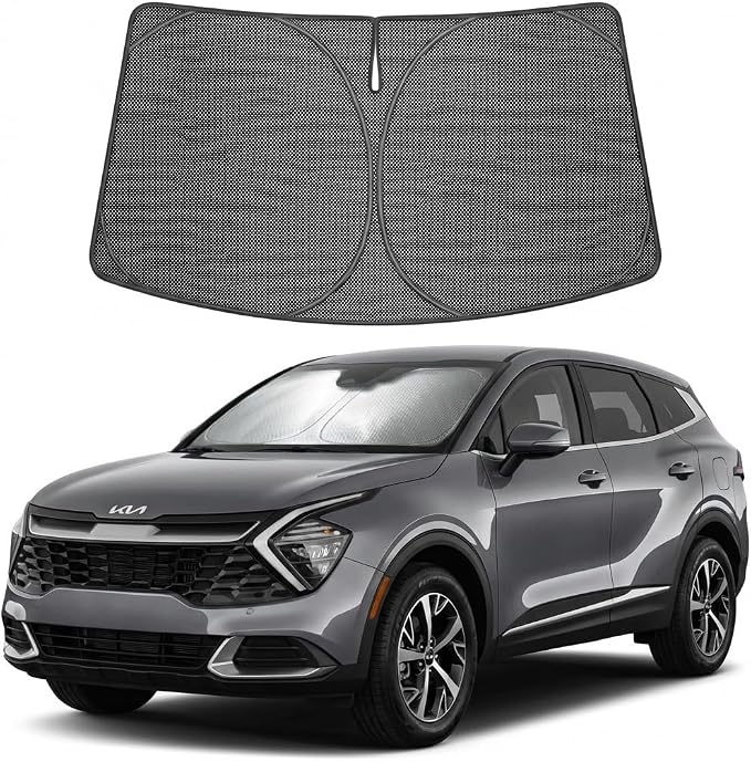 Proadsy Windshield Sun Shade Custom Fit Kia Sportage NQ5 2023-2026 Ice Crystal Black Front Window Sunshade UV and Heat Blocker Foldable Visor Keeps Car Cooler for Summer Parking and Daily Use