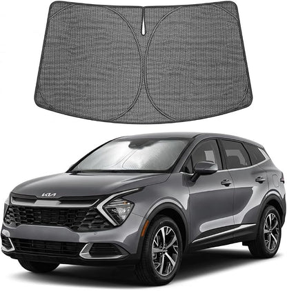 Proadsy Windshield Sun Shade Custom Fit Kia Sportage NQ5 2023-2026 Ice Crystal Black Front Window Sunshade UV and Heat Blocker Foldable Visor Keeps Car Cooler for Summer Parking and Daily Use
