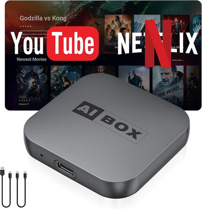 Wireless CarPlay Adapter, Car Adapter with Netflix Fast Car Video Plug & Play, Easy Setup, Supports Netflix/YouTube/TF Card Streaming Equalizers and More