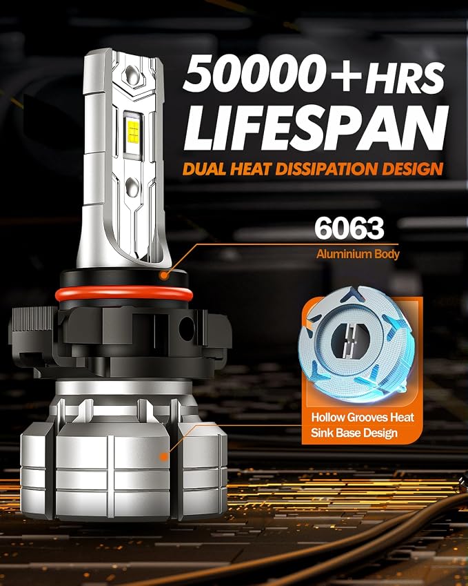 SEALIGHT 5202 LED Fog Light Bulbs Yellow, 12000LM 24W Strong Penetration 5202 5201 PS19W PS24W Fog Light Bulbs LED, 3000K Amber Yellow Fog Lights LED with 5530 CSP Chips. Pack of 2