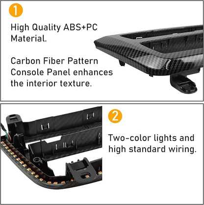 Jaronx Compatible with BMW LED Console Panel Ambient Light for 3 Series F30 F31 4 Series F32 F33, Radio AC Control Panel Ambient Lights Console Panel Replacement with Dual Color LED Ambient Lighting