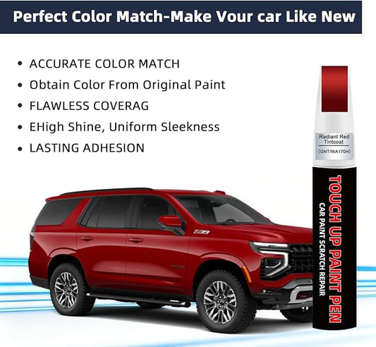Radiant Red Tintcoat(GNT/WA170H) Car Touch Up Paint for Chevy 2-in-1 Car Scratch Repair Pen with Tip&Brush, DIY Color-Code Matched Auto Paint for Rock Chips Door Scratches Paint Nicks Bumper Marks