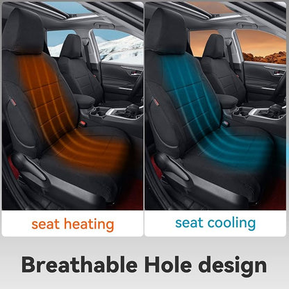 coverdream Front Polyester Seat Covers for 2024-2026 Toyota Tacoma SR,SR5,TRD Sport,TRD Off-Road,Limited Truck,Fully Covered,Breathable Car Seat Protector Truck Seat Cushion(Front Row Only,Black)