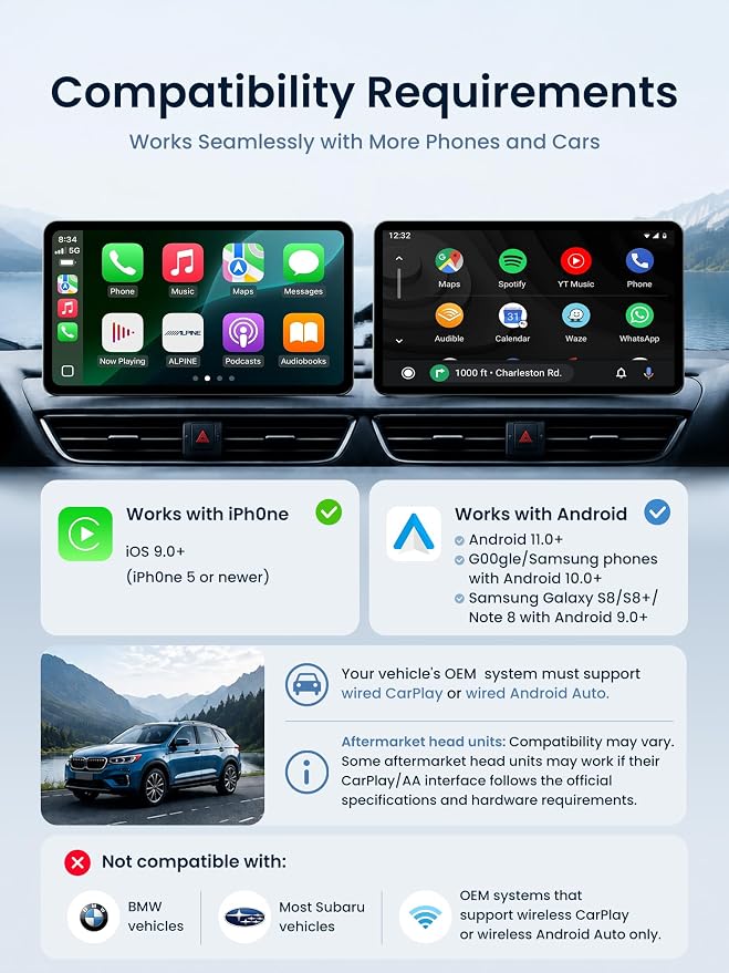 Magic AI Box, Wireless CarPlay/Android Auto Adapter, Car Video Box Supports for Netflix/YouTube/TikTok/TF Card, DriveChat AI Smart Box with GPS/Dual Bluetooth