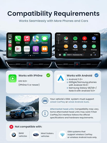 Magic AI Box Wireless CarPlay & Android Auto Adapter, Car Video Box for OEM Wired CP/AA, Dual WiFi & Bluetooth IoT Hub, Supports for Netflix/YouTube/TikTok/TF Card