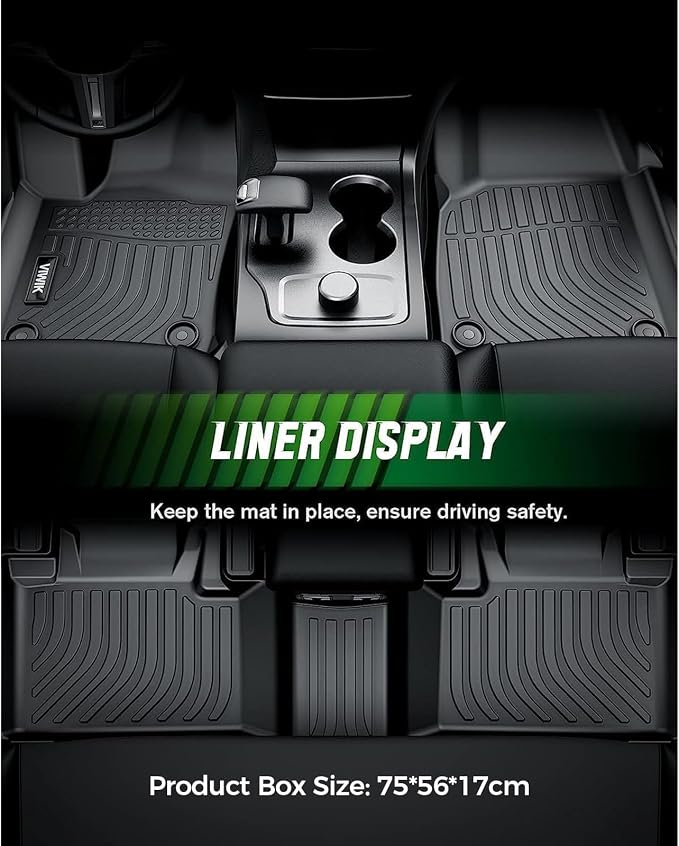 VIWIK Floor Mats for Toyota Tacoma 2005-2015, Automotive All Weather Floor Liners Custom Fit Toyota Tacoma Car Mats 1st and 2nd Row, Front & Rear Non-Slip Odorless TPE