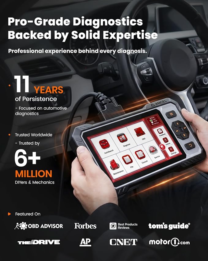 ANCEL FX6000 Bidirectional OBD2 Scanner with 7+ Resets | ABS, SRS, Transmission & Engine System Diagnostic Scan Tool, Oil/EPB/BMS/SAS/Throttle Reset, ABS Bleeding, Live Data, Auto VIN, Lifetime Update