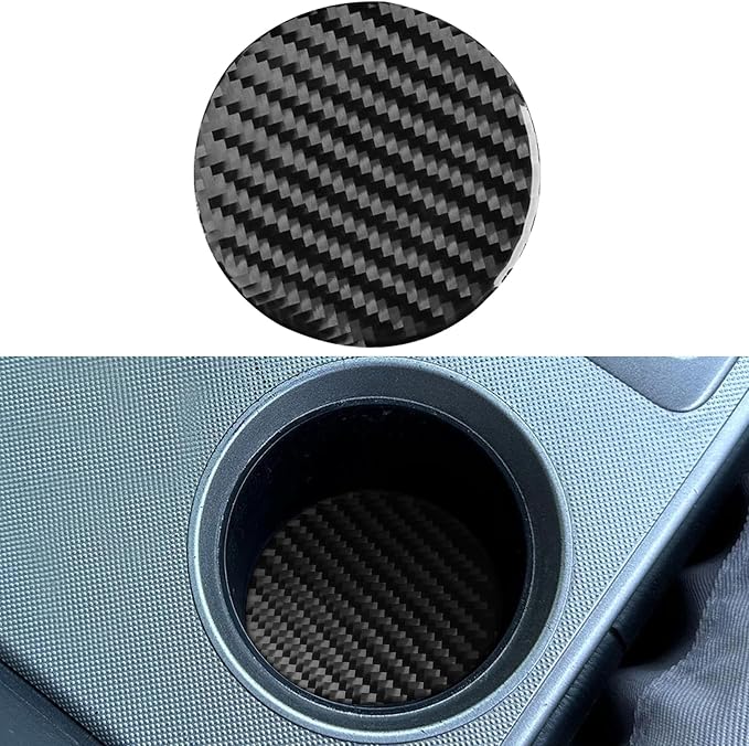 NVCNX Real Premium Carbon Fiber for Toyota 2nd Gen Tacoma Accessories 2005-2015 2006 2007 2008 2009 2010 2011 2012 2013 2014 Center Console Cup Holder Insert Mat Cover Interior Trim Sticker Decal 1PC