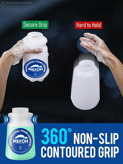 MEKOH Foam Cannon for Pressure Washer, Thick Snow Car Wash Foam Gun with 1.1mm Orifice & 1/4" Quick Connect, Pressure Washer Soap Cannon Attachment for Auto Detailing, Big Mouth Foam Blaster, 4000 PSI