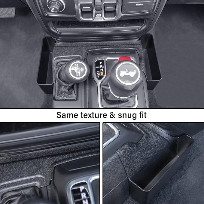 Center Console Gear Shift Organizer Tray Compatible with Jeep Wrangler JL/JLU 2018-2023 2024 2025 2026 and Jeep Gladiator JT Truck 2020-2023 2024 2025 2026 Storage Box Accessories (Not for JK/JKU)