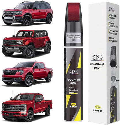 XNA Ruby Red Metallic Tinted Clearcoat(RR) for Ford Touch Up Paint, Car Scratch Remover for Nicks and Chips Repair, 2-In-1 Quick & Easy Fix Car Scratch Repair Kit with Exact Color-Matched