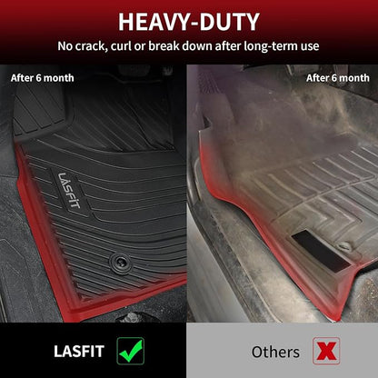 LASFIT Front Mats Fit for Tacoma 2016-2023 (Only Fit Auto Tran & 1st Row), Custom Fit All Weather Protection Durable TPE Floor Liners for 2024 2025 2026 Tacoma Accessories Front 1st Row Row Car Mats