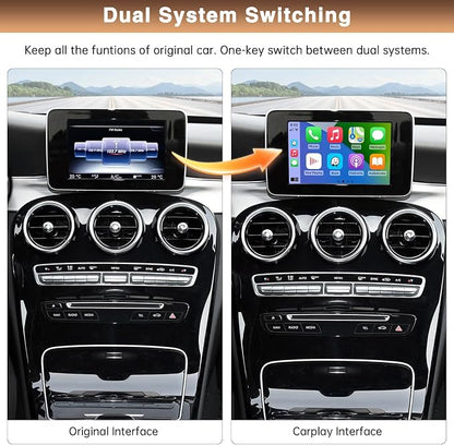 Wireless Carplay Retrofit Kit Decoder for Mercedes-Benz A B C E S V G GLE GLS NTG5.0 System 2015-2018 Support Bluetooth Mirrorlink Siri