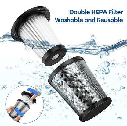 Handheld Car Vacuum Cleaner Cordless: 9500PA Powerful Suction Portable Lightweight Hand Held Vacuum - Large Capacity Battery Last Long Wireless Mini Vacuum With LED Light For Home Office Cleaning