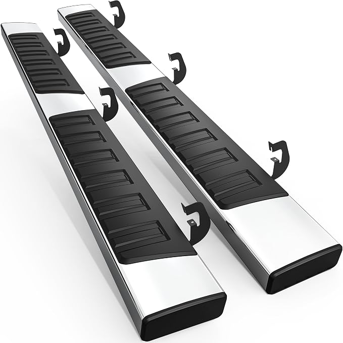 AUTOSAVER88 6.5" Running Boards Compatible with 2007-2018 Chevy Silverado/GMC Sierra 1500 Extended/Double Cab, 2007-2019 Silverado/Sierra 2500HD 3500HD, Side Step Nerf Bars (Inc. 19 1500 LD/Limited)