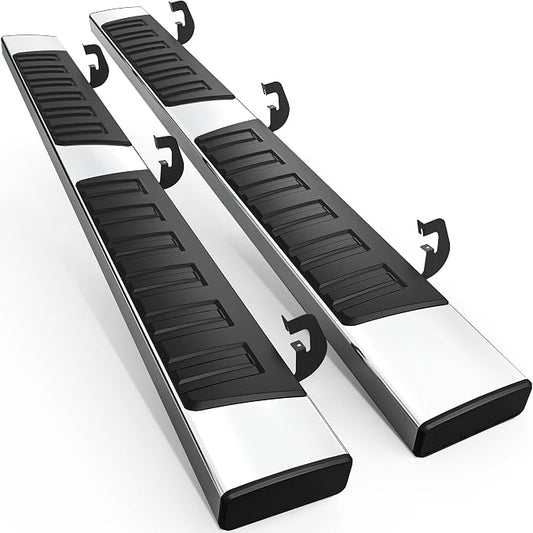 AUTOSAVER88 6.5" Running Boards Compatible with 2007-2018 Chevy Silverado/GMC Sierra 1500 Extended/Double Cab, 2007-2019 Silverado/Sierra 2500HD 3500HD, Side Step Nerf Bars (Inc. 19 1500 LD/Limited)