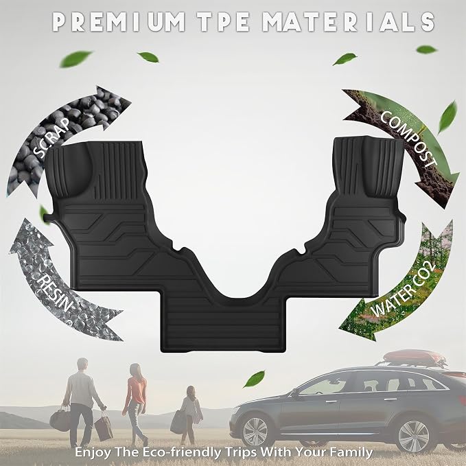 KARPAL Floor Mats for 2026-2007 Ford Econoline/E-Series E150/E250/E350, Custom Fit TPE All Weather Ford Econoline Accessories 1st Row Floor Liner