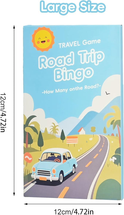 Road Trip Bingo Travel Game for Kids | 8 Double-Sided Cards, 14 Themed Categories, Car Activities