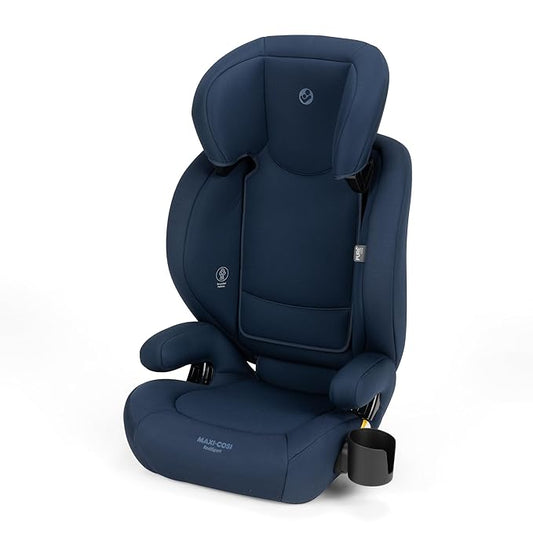 Maxi-Cosi RodiSport Kids Booster Car Seat, High-Back, Backless Booster Seat, 7-Position Headrest, Easy Latch System, Reclining Chair, Belt Guide, Fits 40-100 lbs, 43.4-57 in, Seafaring