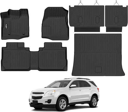 Floor Mats for 2012-2017 Chevrolet Equinox/GMC Terrain, Trunk Mat and Backrest Mat All Weather TPE Protector for Chevrolet Equinox Accessories