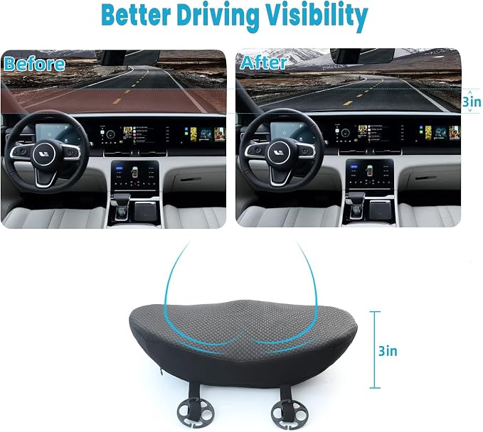 2 in 1 Car Seat Cushion Lumbar Pillow - Comfort Memory Foam Seat Cushion for Driving, Office - Sciatica-Back Pain Relief, Car Cushion for Car, Truck, Office, Wheelchair (Black)