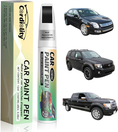 Car Touch Up Paint Black Ebony(UA/UD/M6373/M6877) for Ford, Color Accurate Car Scratch Repair Remover Pen Fix Auto Paint Chips and Nicks