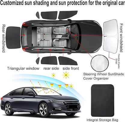 TINGLU Window Shades for Honda Accord 2023-2026 Accessories Car Side Full Windows Windshield Sun Shade Sun UV Rays & Privacy Protection for Camping,Napping,and Relaxing 8PCS
