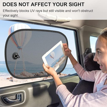 DIZA100 Car Sun Shade, 2 Pack Window Shade for Baby Universal Cling Sunshade for Side Window Sun Glare and UV Protection for Kids/Adults/Pets - 20''x12'' Fits 98% Cars(Suction Cup Stick)