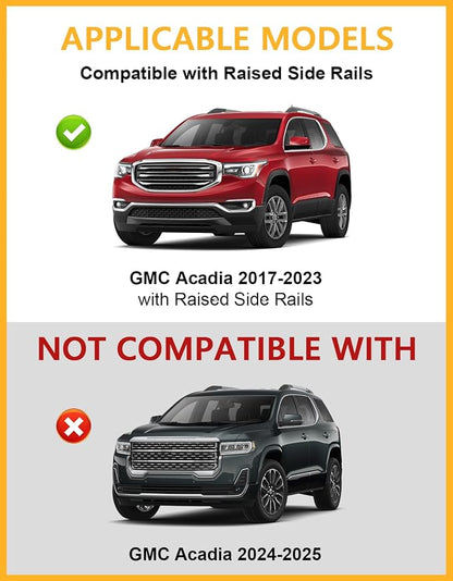 Tuyoung 300lbs Lockable Roof Rack Cross Bars Compatible with GMC Acadia 2017 2018 2019 2020 2021 2022 2023(with Raised Rails)，Heavy Duty Anti-Theft Aluminum Roof Crossbars Rooftop Luggage Carrier