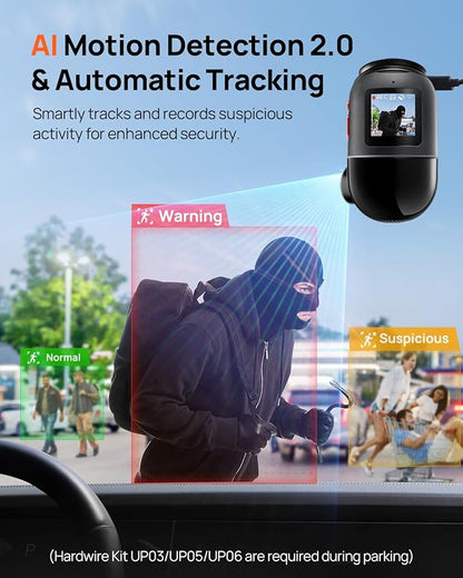 70mai Dual Dash Cam Front and Rear 4K, Car Camera for Cars with Sony IMX678, STARVIS 2 Night Vision, 4G LTE, AI Motion Detection, ADAS, 5GHz Wi-Fi 6, Parking Monitor, Voice Control (4K Omni X800)