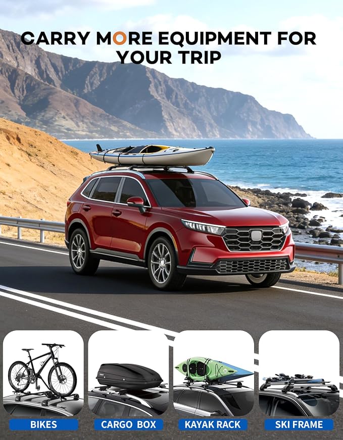 Wonderdriver 300lbs Roof Rack Cross Bars Fit for 2023 2024 2025 2026 Honda CR-V CRV & CRV Sport Hybrid, Heavy Duty All-Metal Aluminum Crossbar Luggage Racks Roof Rails Rooftop Carrier Canoe Kayak Bike