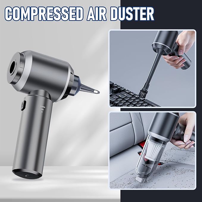 houscly Car Vacuum Portable Cordless 20000PA High Power 4-in-1 Compressed Air Duster & Air Blower & Pump Hand Held Vacuum with Brushless Motor for Car, Home, Office,Camping Ideal Gifts for Men & Women
