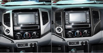 NVCNX Real Premium Carbon Fiber for Toyota 2nd Gen Tacoma Accessories 2012-2015 2013 2014 Car Dash Center Air Vent Panel Cover Interior Trim Thick Overlay Sticker Decal 6PCs - Style A