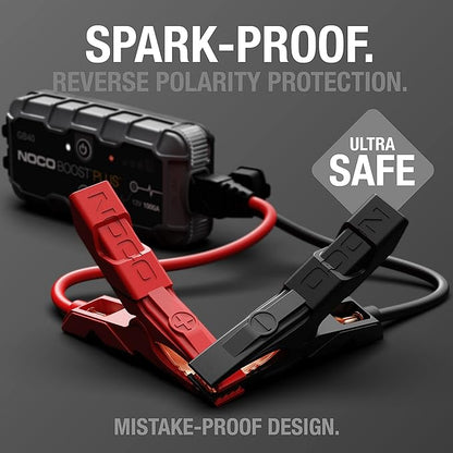NOCO Boost GB40: 1000A UltraSafe Jump Starter – 12V Lithium Battery Booster Pack, Portable Jump Box, Power Bank & Jumper Cables - for 6.0L Gas and 3.0L Diesel Engines | Spark-Proof + Reverse Polarity Protection - Power Bank - 100-Lumen LED Flashlight -...