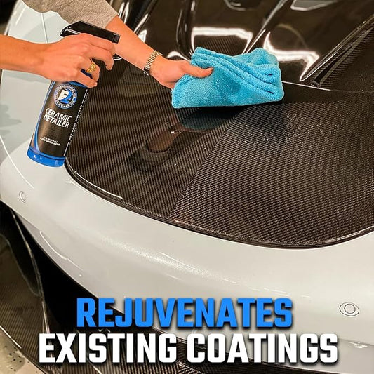 ExoForma Ceramic Detailer - SiO2 Ceramic Spray Wax Sealant, Delivers High Gloss, Superior Durable Protection & Hydrophobic Action - Extends Coating Lifespan - For Cars, Boats, ATVs & RVs, 128 oz